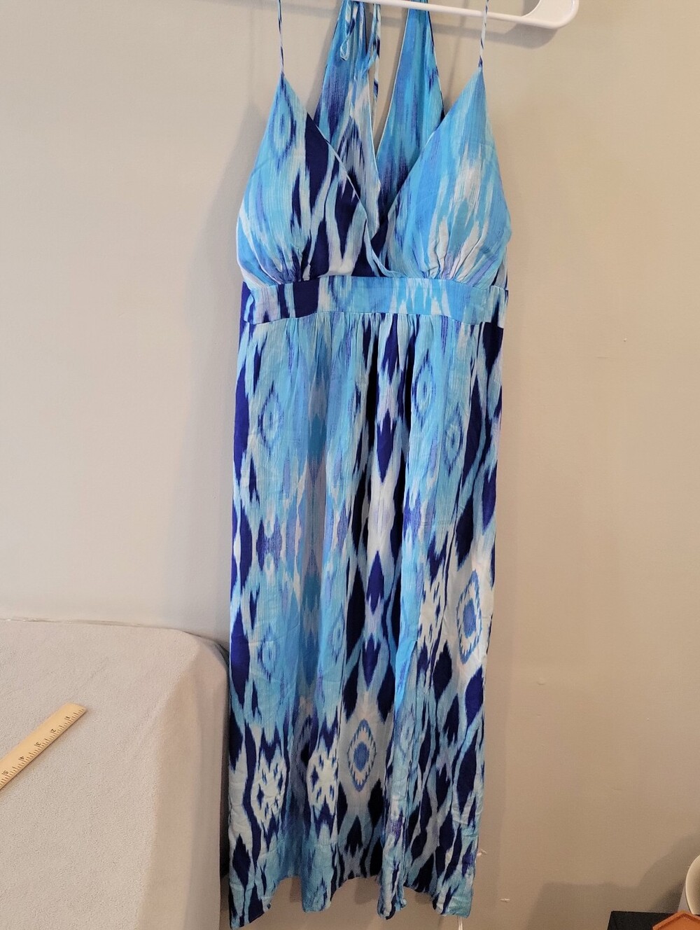 Athleta Blue Ikat Tie Dye Maxi Size Medium